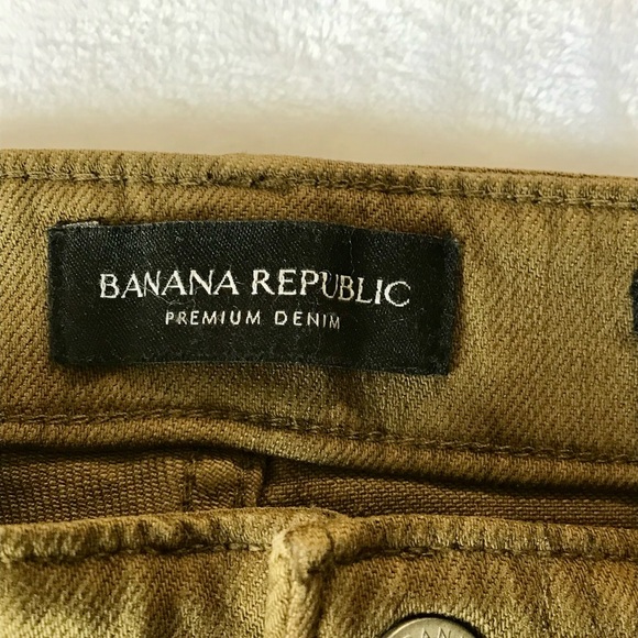 Banana Republic Premium Denim Mid Rise 4” Utility Short  Olive Green Size 28 - Picture 5 of 10